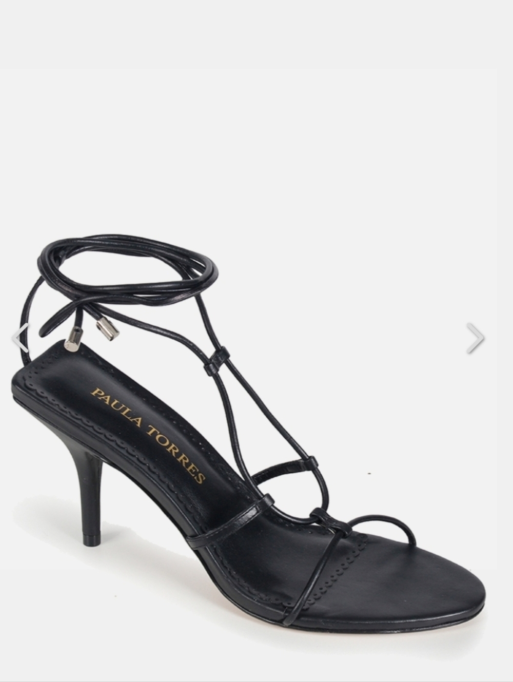 Black Lace-Up Heel Sandals